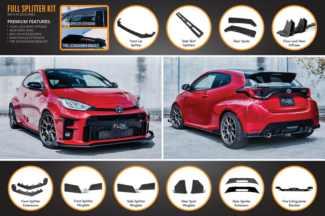 Yaris GR Full Lip Splitter Kit With Rear Diffuser-Flow Designs