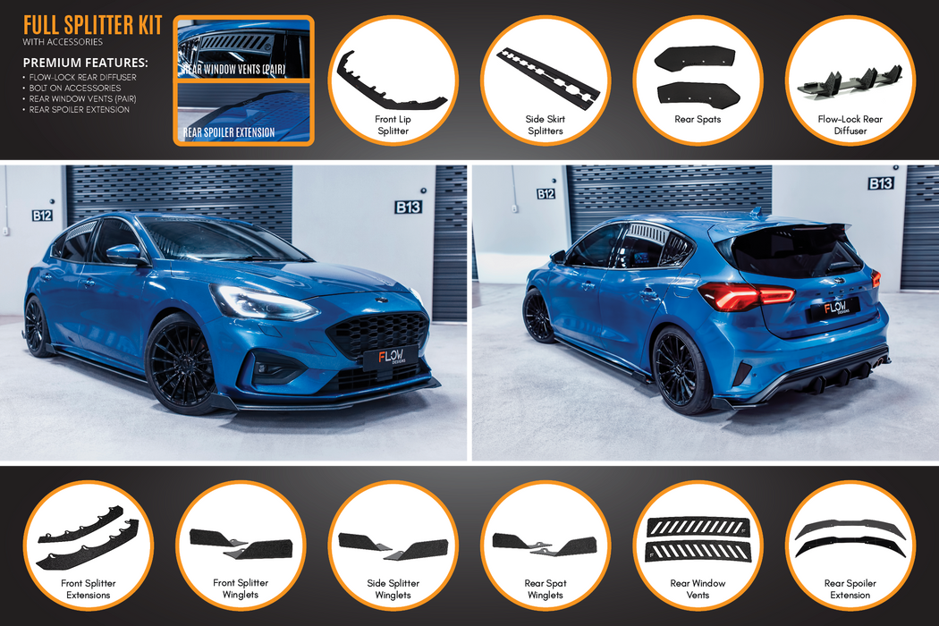 MK4 Focus ST-Line Full Lip Splitter Set-Flow Designs