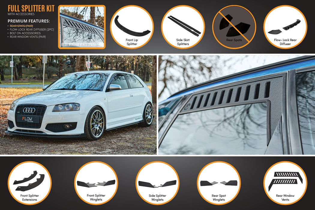 S3 8P Hatch (PFL) Full Lip Splitter Set-Flow Designs