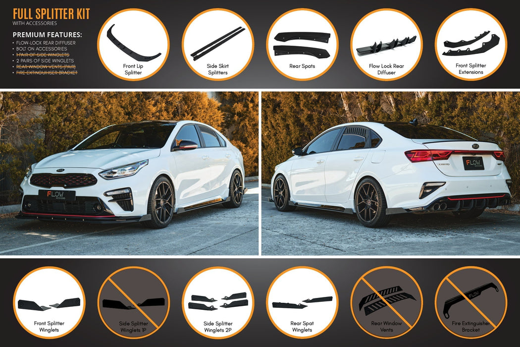 Cerato GT Sedan PFL Full Lip Splitter Set-Flow Designs