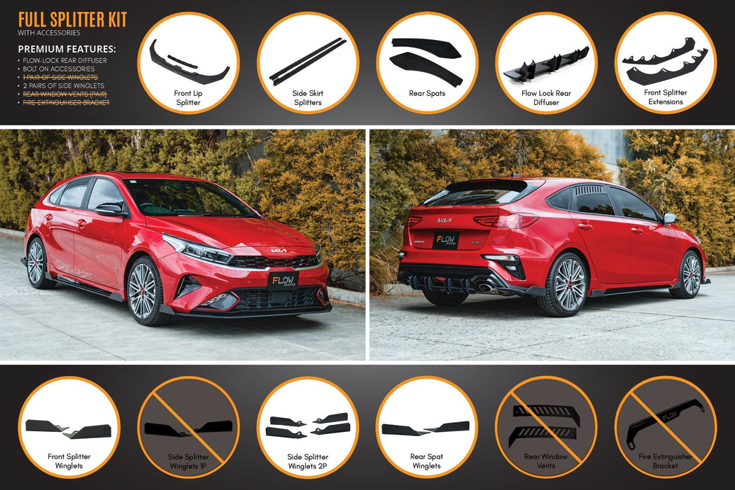 Cerato GT Hatch Facelift Full Lip Splitter Set-Flow Designs