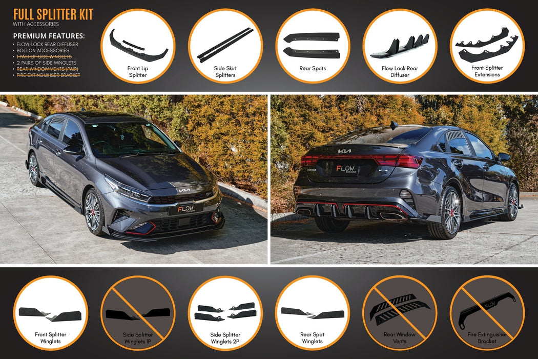 Cerato GT Sedan FL Full Lip Splitter Set-Flow Designs
