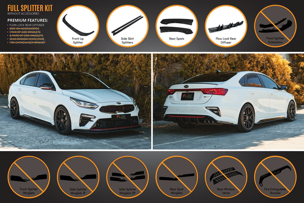 Cerato GT Sedan PFL Full Lip Splitter Set-Flow Designs