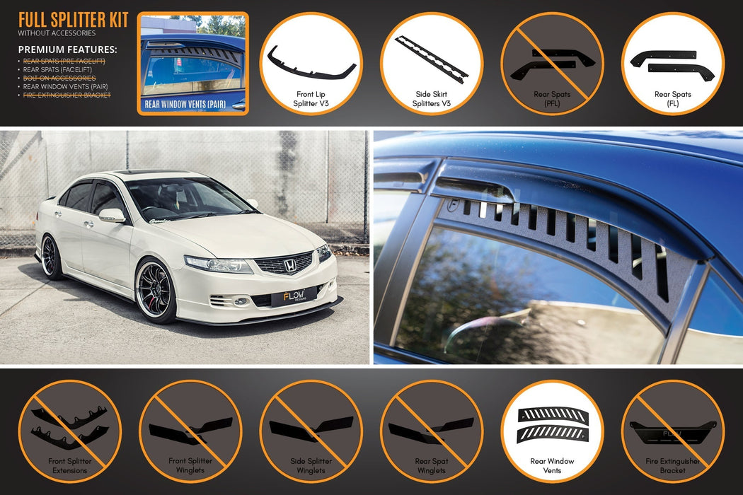Honda Accord Euro FACELIFT CL7/CL9 Full Lip Splitter Set-Flow Designs