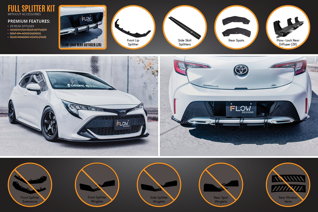 Corolla MZEA12R/ZWE211R 2018-2022 Full Lip Splitter Set-Flow Designs