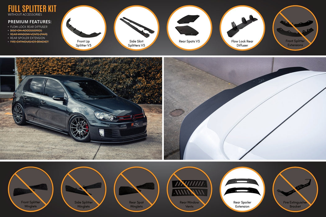 MK6 Golf GTI Full Lip Splitter Set-Flow Designs