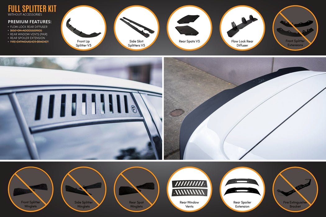 MK6 Golf GTI Full Lip Splitter Set-Flow Designs