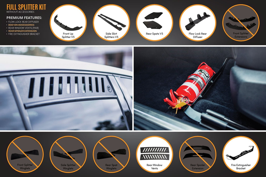 MK6 Golf GTI Full Lip Splitter Set-Flow Designs