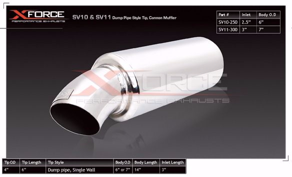 UNIVERSAL DUMP STYLE MUFFLER 3.0 Inch INLET