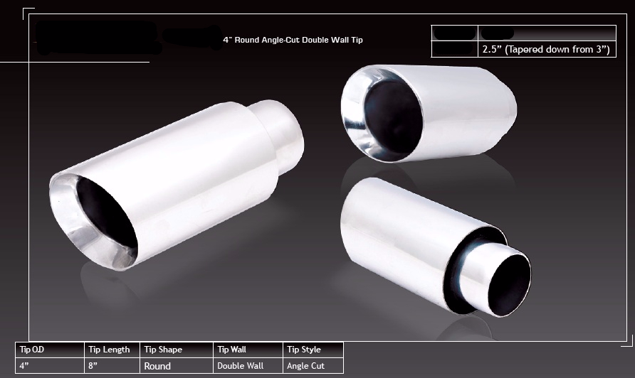 MUFFLER CHROME TIP 3.0 Inch Inlet