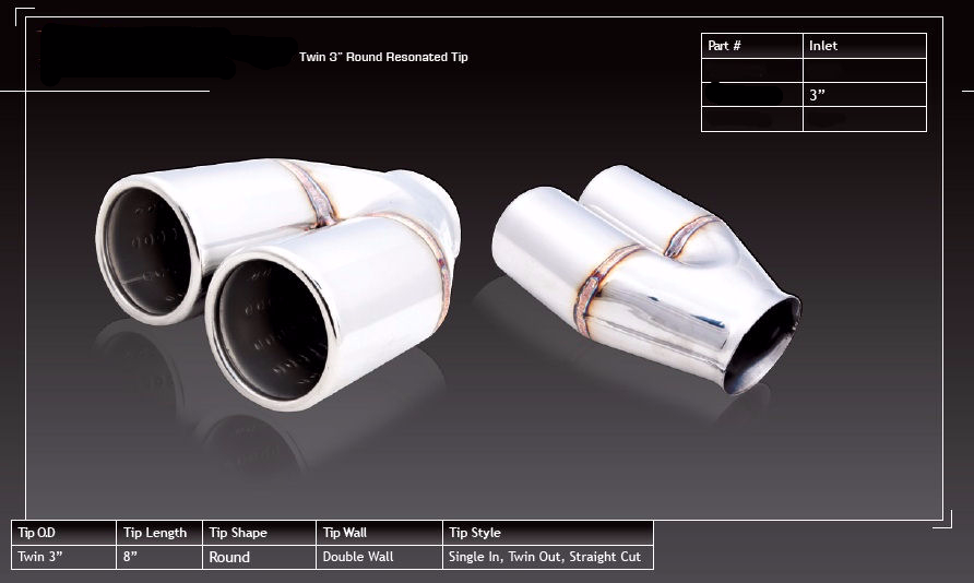 MUFFLER CHROME TIP TWIN 3 Inch Tips
