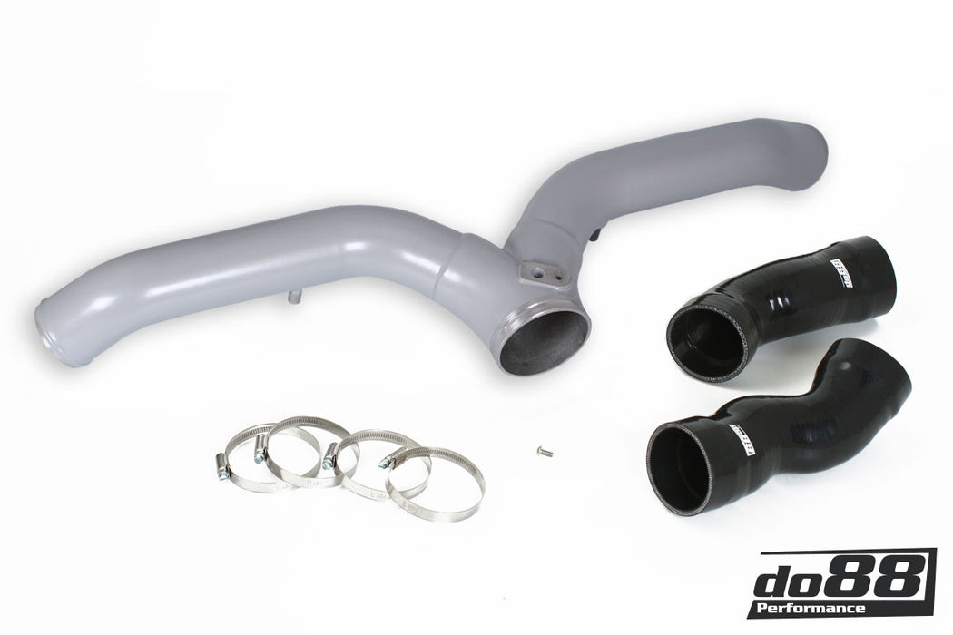 Porsche 997.1 Turbo Y-Pipe, Silver for OEM IC