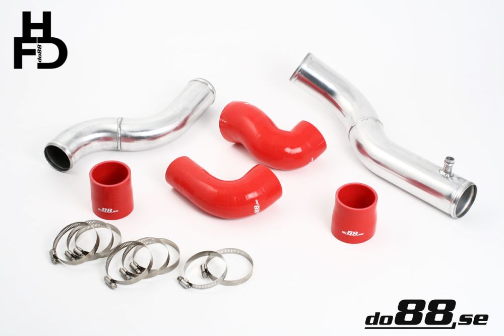 Volvo 7/940 Turbo Top Connection pipe kit ,red hoses ,3'' throttle body