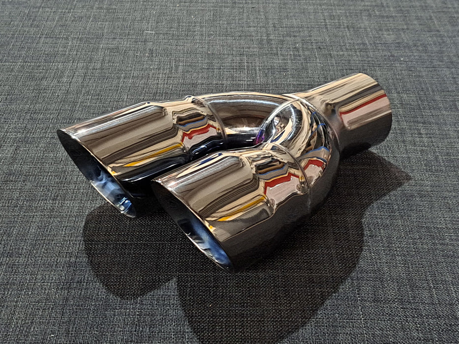 ZTT009RBC - Twin 3inch Tailpipe - Round - Black Chrome - R/H - Harrys Euro