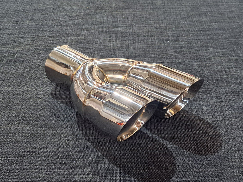 ZTT010L - Twin 3inch Tailpipe - Round - Slash cut - Bevelled - L/H - Harrys Euro