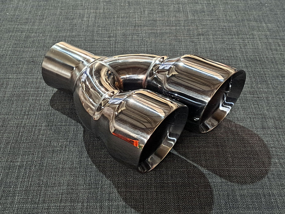 ZTT011LBC - Twin 3.5inch Tailpipe - Round - Black Chrome - L/H
