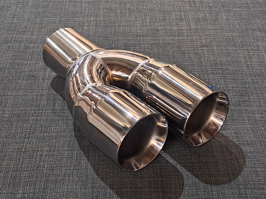 ZTT026BC - Twin 3inch Tailpipe - Round - Black chrome - Harrys Euro