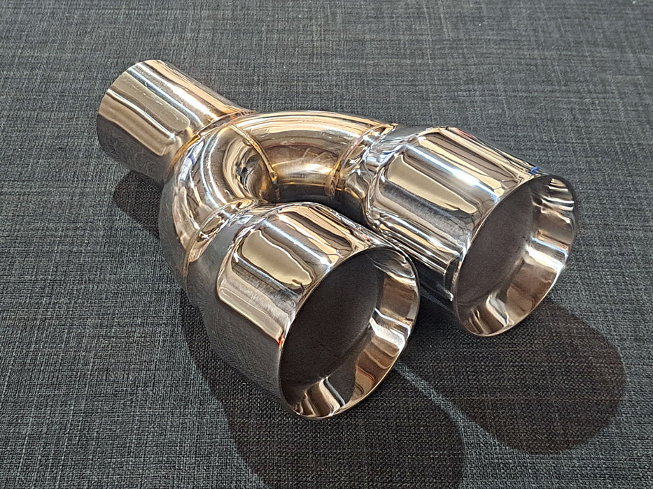 ZTT027 - Twin 3.5inch Tailpipe - Round - Straight cut - Bevelled