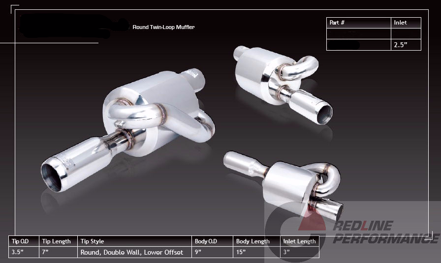 UNIVERSAL TWIN LOOP EXHAUST 2.5 Inch INLET