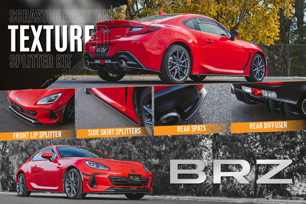 ZD8 BRZ Full Lip Splitter Set (TEXTURED BLACK)-Flow Designs