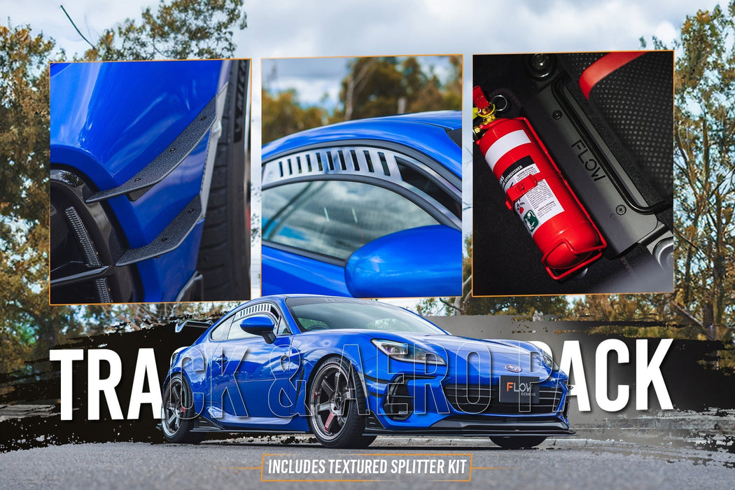 ZD8 BRZ STI Full Lip Splitter Set (TEXTURED BLACK)-Flow Designs