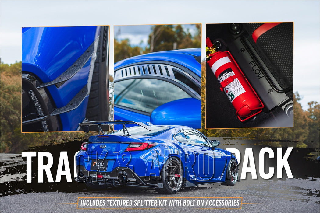ZD8 BRZ STI Full Lip Splitter Set (TEXTURED BLACK)-Flow Designs