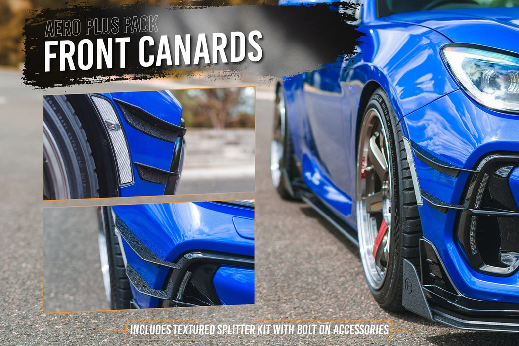 ZD8 BRZ STI Full Lip Splitter Set (TEXTURED BLACK)-Flow Designs