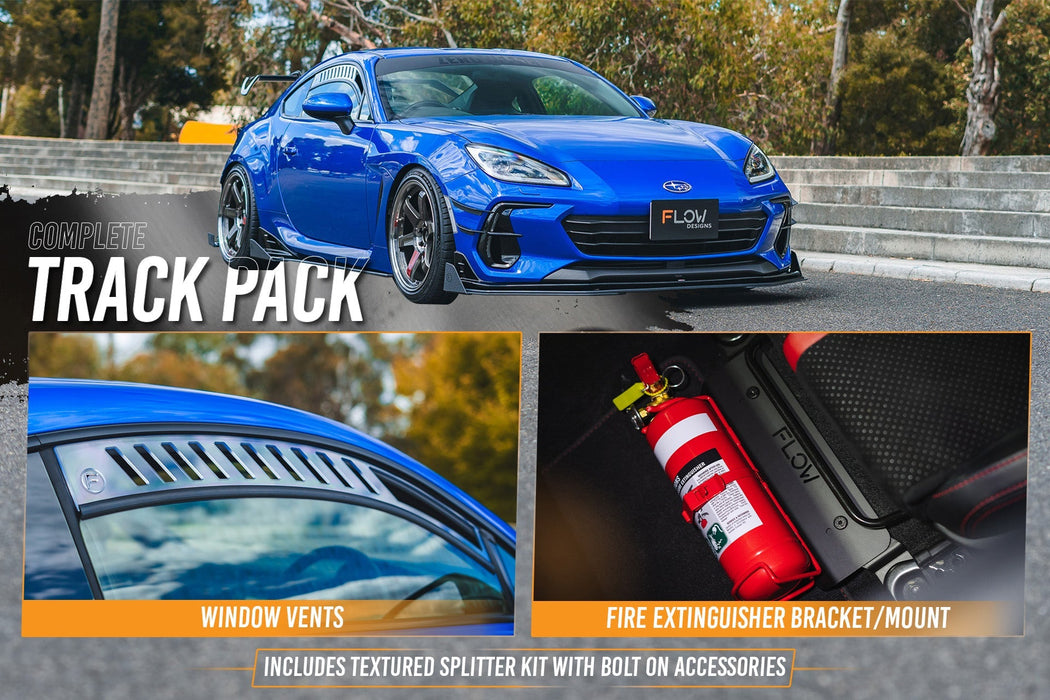 ZD8 BRZ STI Full Lip Splitter Set (TEXTURED BLACK)-Flow Designs