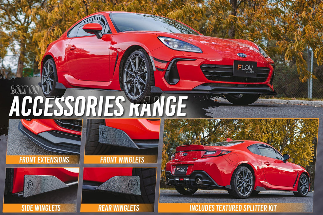 ZD8 BRZ Full Lip Splitter Set (TEXTURED BLACK)-Flow Designs