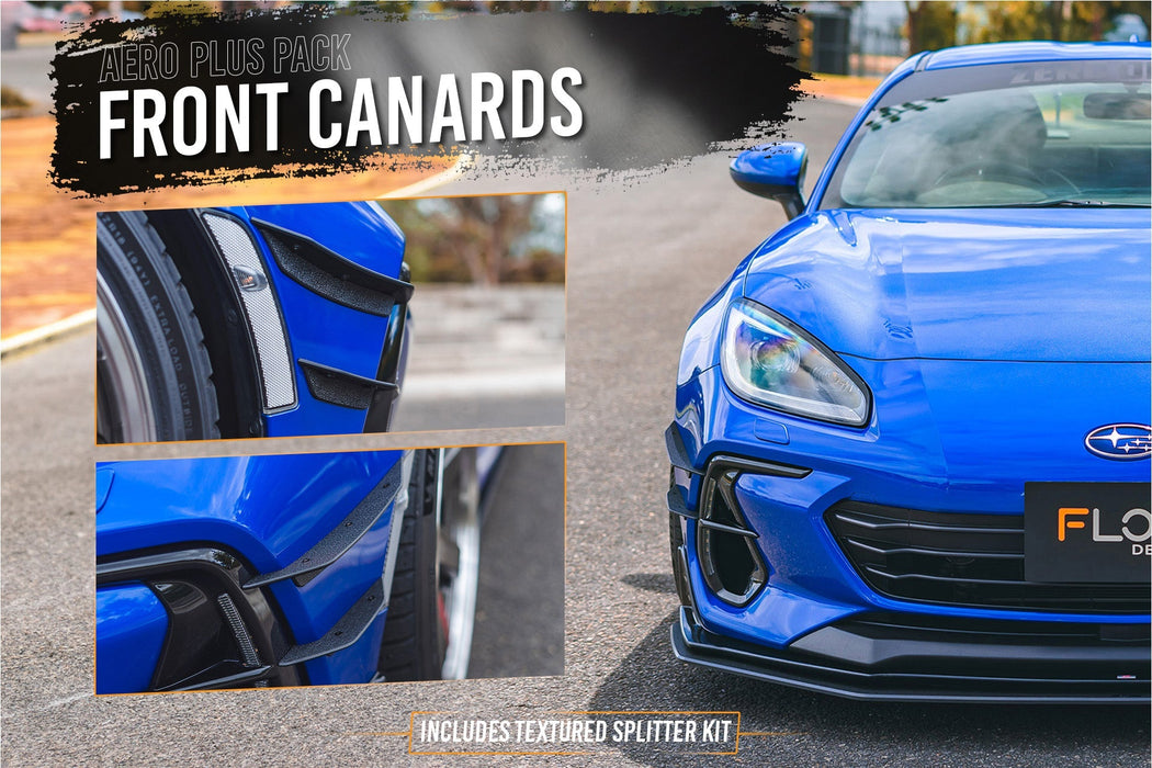 ZD8 BRZ STI Full Lip Splitter Set (TEXTURED BLACK)-Flow Designs