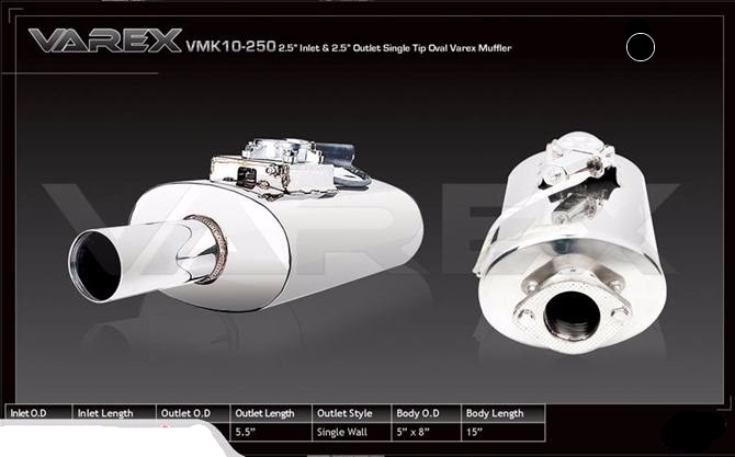VAREX SOUND ADJUST MUFFLER 2.5 Inch VMK10-250