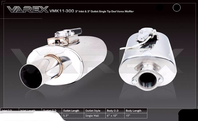 VAREX SOUND ADJUST MUFFLER 3.5 Inch VMK11-350