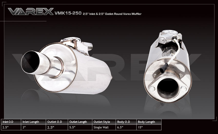 VAREX SOUND ADJUST MUFFLER 2.5 Inch VMK15-250