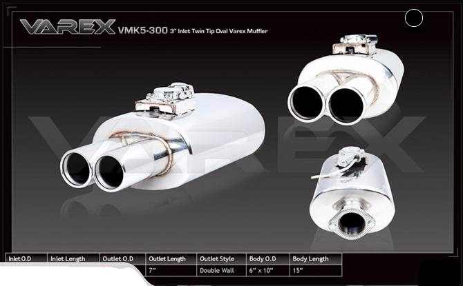 VAREX SOUND ADJUST MUFFLER 3.0 Inch VMK5-300