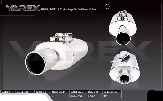 VAREX SOUND ADJUST MUFFLER 3.0 Inch VMK6-300