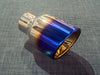 ZRT100 - Single 4inch Round tailpipe - Slash cut - Inrolled - Blue - Harrys Euro