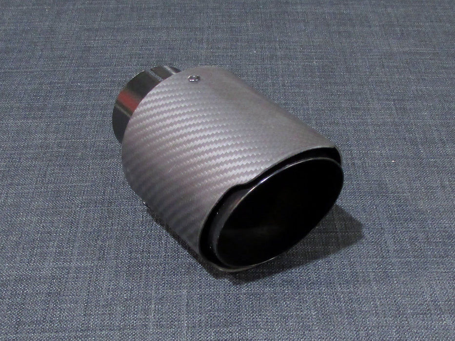 ZRT161 - Single 4inch Round tailpipe - Carbon + black