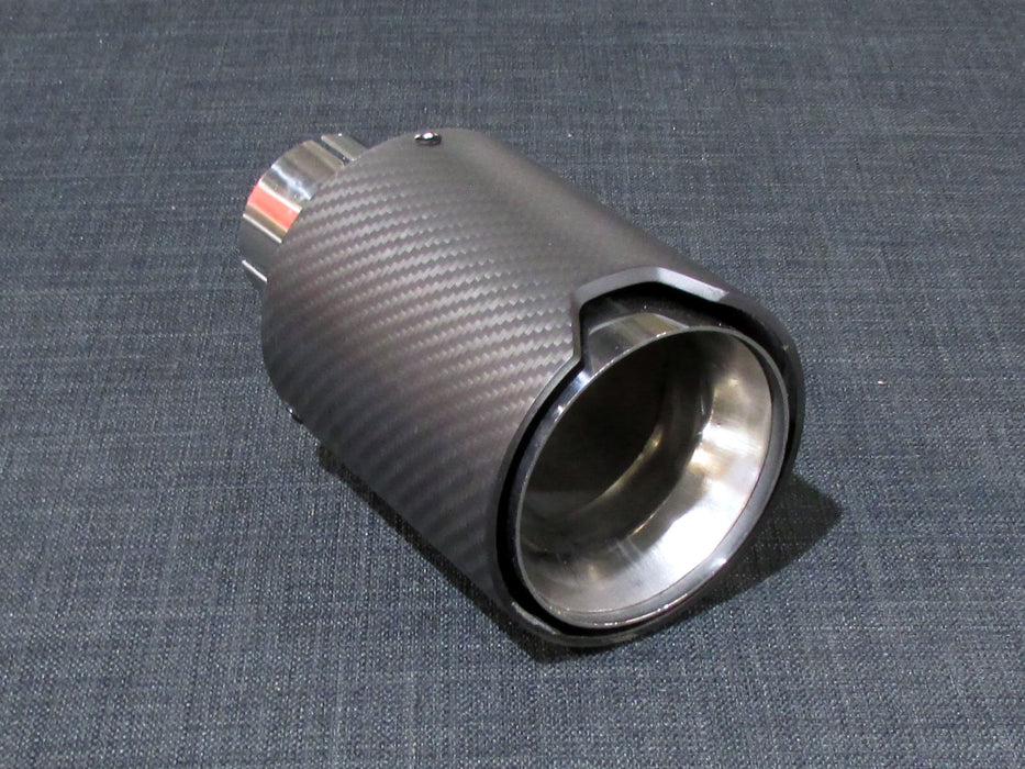ZRT184 - Single 4inch Round tailpipe - Carbon + polished