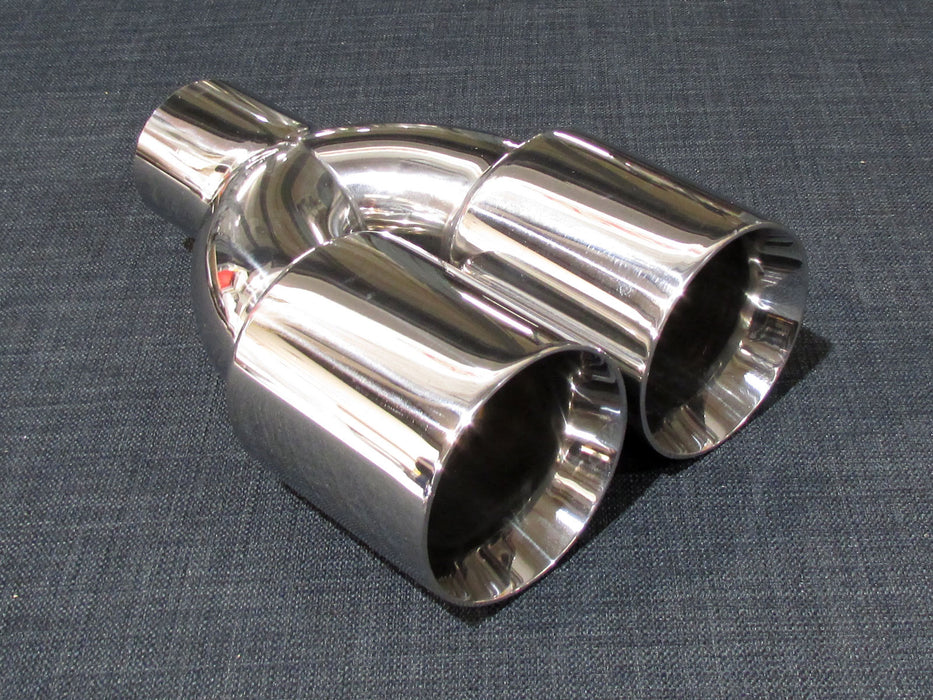 ZTT019 - Twin 3.5inch Tailpipe - Round - Straight cut - Bevelled