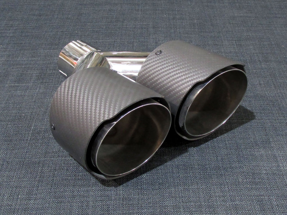 ZTT070 - Twin 4inch Tailpipe - Round - Slash cut - Carbon