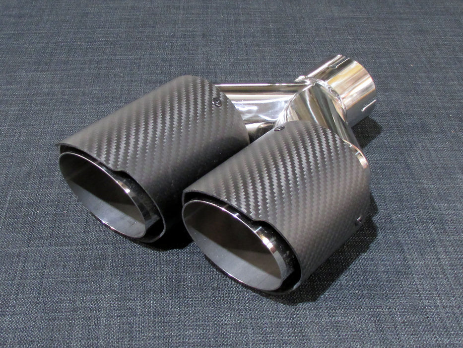 ZTT075R - Twin 3.5inch Round tailpipe - Slash cut - Carbon - R/H