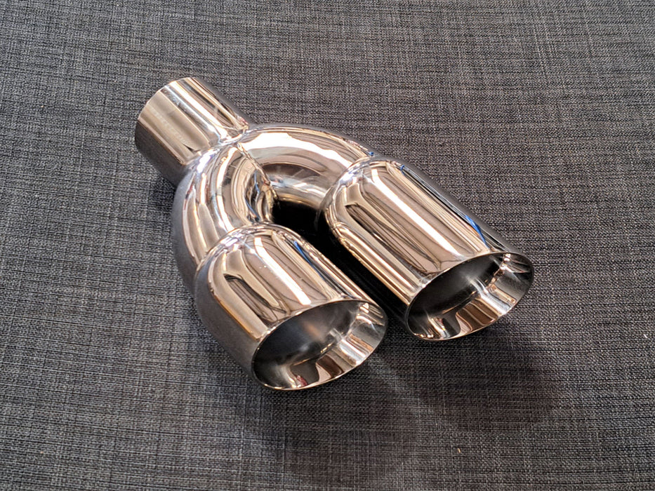 ZTT081 - Twin 3inch Round tailpipe - Angled - Bevelled