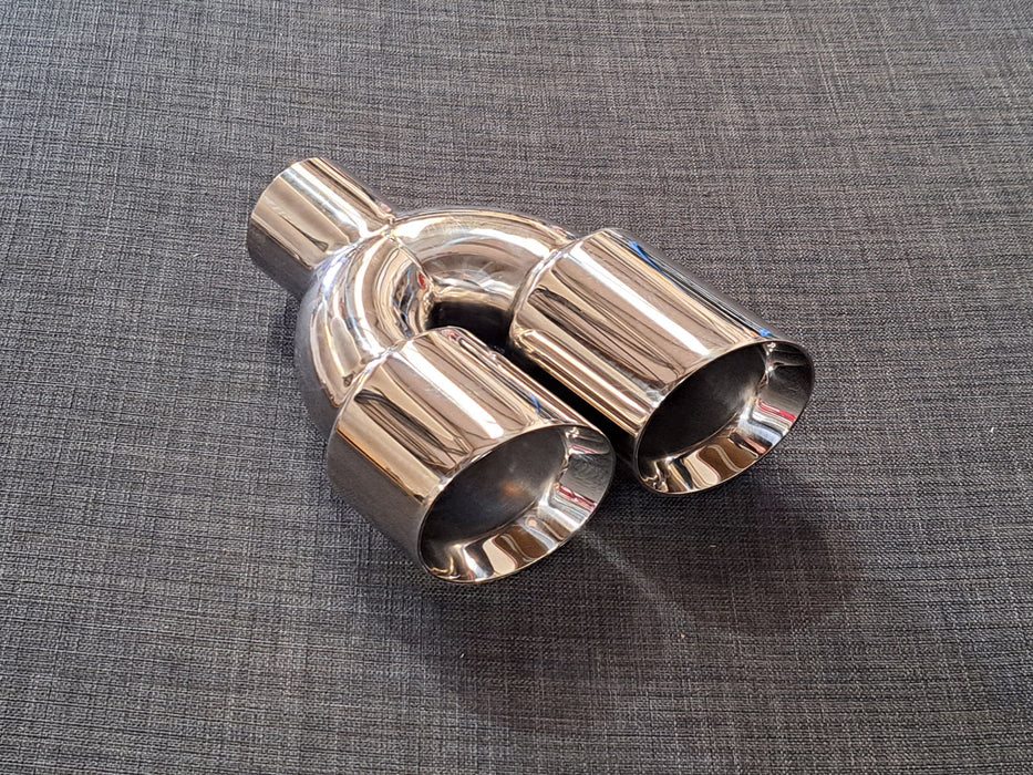 ZTT082 - Twin 3.5inch Round tailpipe - Angled - Bevelled