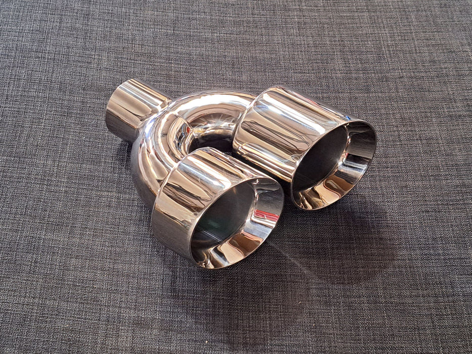 ZTT083 - Twin 4inch Round tailpipe - Angled - Bevelled
