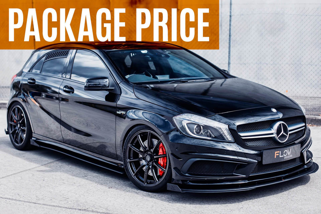 A45 AMG W176 (PFL) Full Lip Splitter Set-Flow Designs