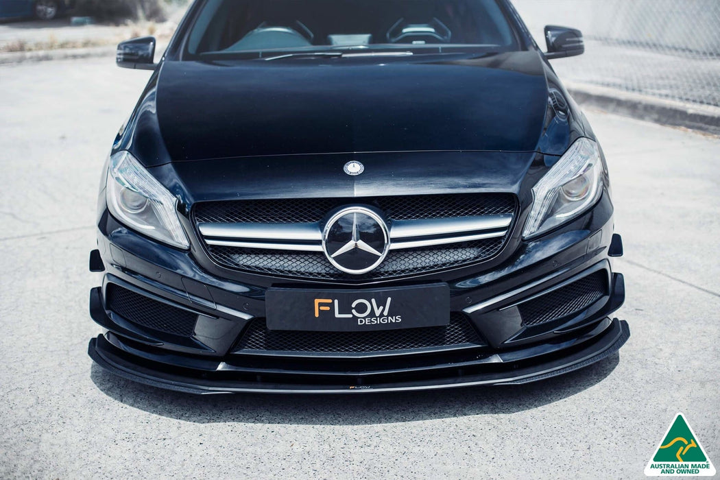 A45 AMG W176 (PFL) Front Lip Splitter Extensions (Pair)-Flow Designs