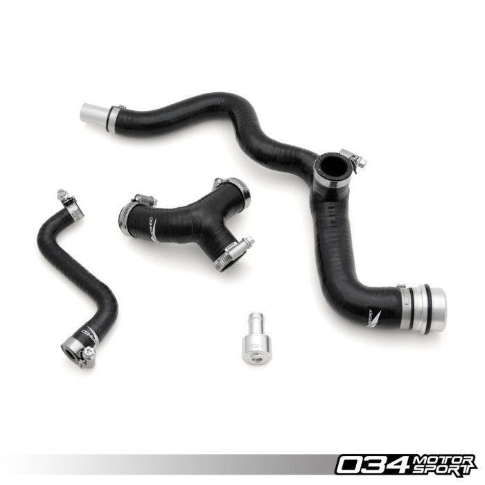 Breather Hose Kit, AUG/AWM/AMB B5/B6 Audi A4 & Volkswagen Passat 1.8T, Reinforced Silicone - 034-101-3002