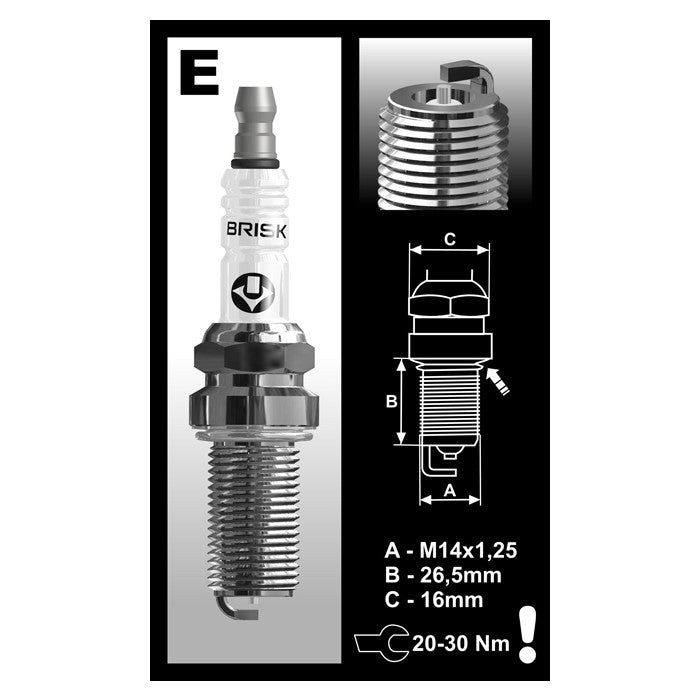 Brisk Racing ER12S Silver Spark Plug