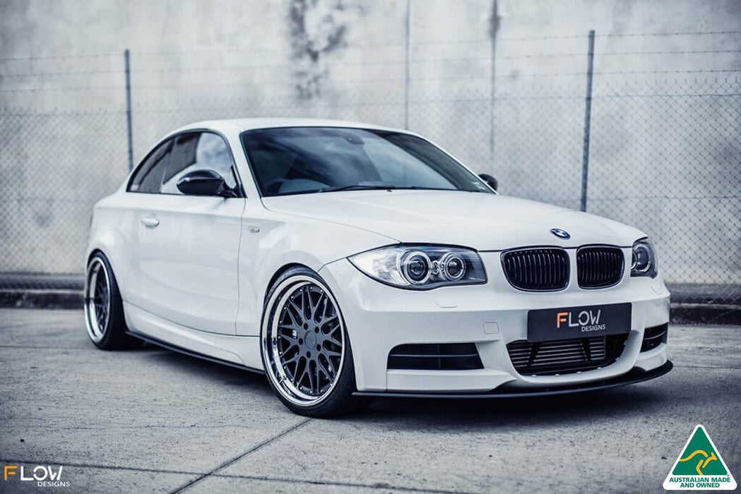 E82 M Sport Front Lip Splitter V3 (Clearance-old design-no finish selection)-Flow Designs