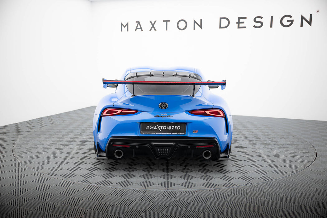 Carbon Spoiler With External Brackets Uprights + LED Toyota Supra Mk5